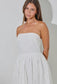 PinkMist Strapless Midi Dress