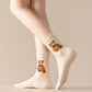 Brown Bear Pattern Crew Socks (BEIGE)