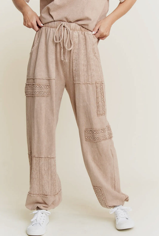 Latte Mineral Wash Joggers