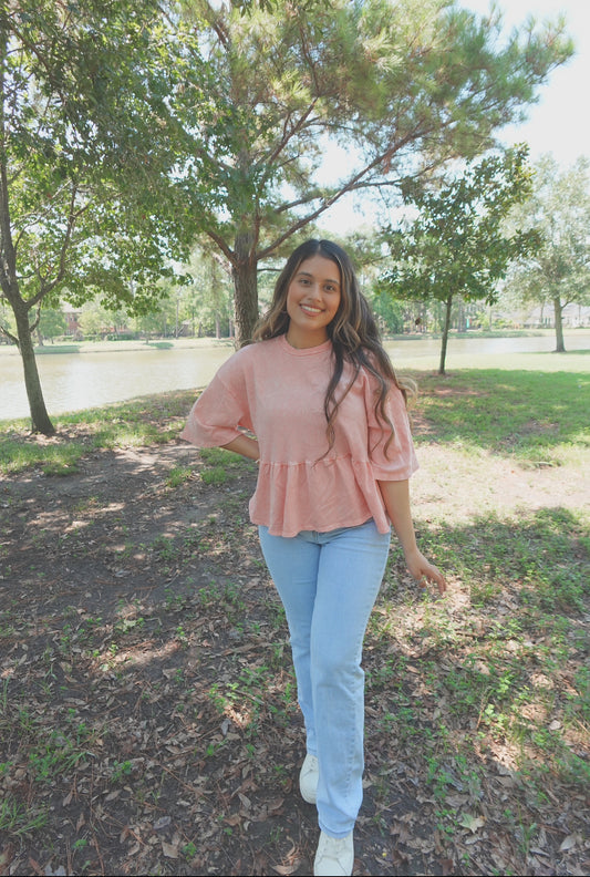 Blush Ruffle Top